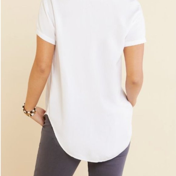 Anthropologie | Cloth & Stone V Neck Tee in Salmon Pink - Picture 3 of 7